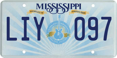 MS license plate LIY097
