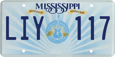 MS license plate LIY117