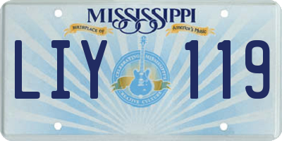 MS license plate LIY119