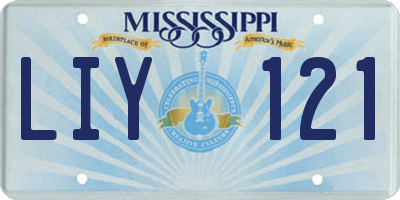 MS license plate LIY121