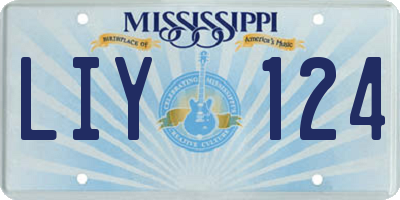 MS license plate LIY124