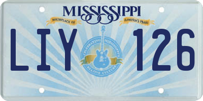 MS license plate LIY126