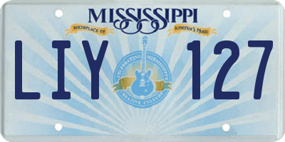 MS license plate LIY127