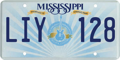 MS license plate LIY128
