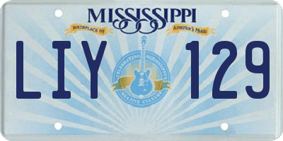 MS license plate LIY129