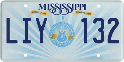 MS license plate LIY132