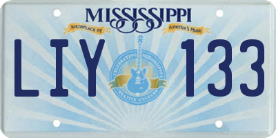 MS license plate LIY133