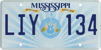 MS license plate LIY134