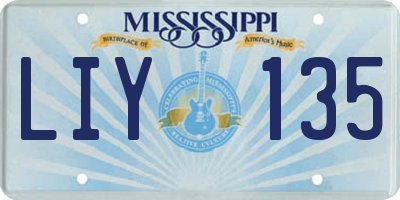MS license plate LIY135