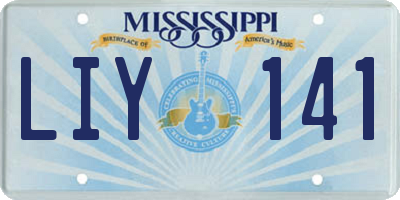MS license plate LIY141