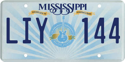 MS license plate LIY144