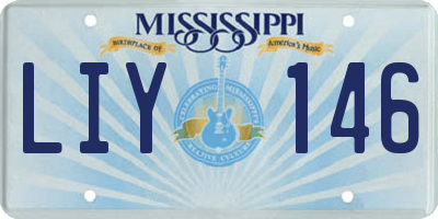 MS license plate LIY146