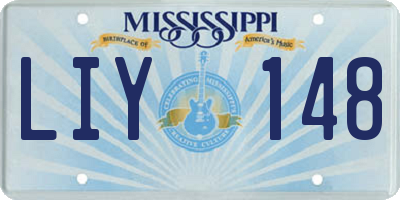 MS license plate LIY148