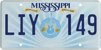 MS license plate LIY149