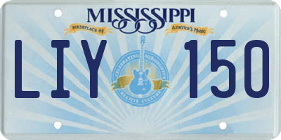 MS license plate LIY150