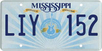 MS license plate LIY152