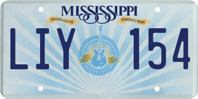 MS license plate LIY154