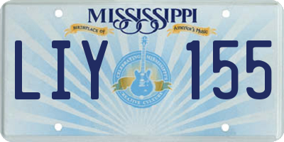 MS license plate LIY155