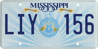 MS license plate LIY156
