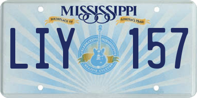 MS license plate LIY157