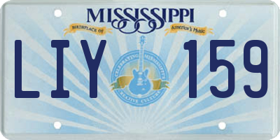 MS license plate LIY159