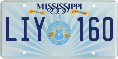 MS license plate LIY160