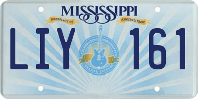 MS license plate LIY161