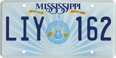 MS license plate LIY162
