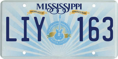 MS license plate LIY163