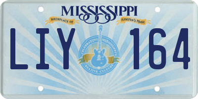 MS license plate LIY164
