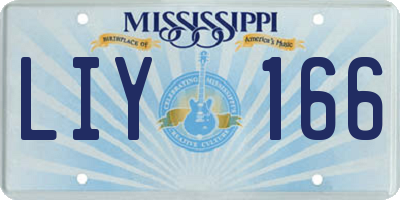 MS license plate LIY166