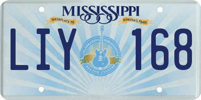 MS license plate LIY168