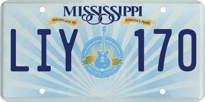 MS license plate LIY170