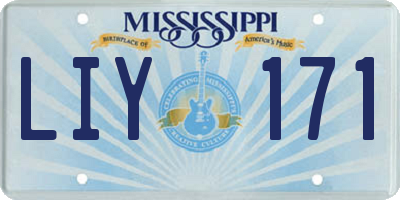MS license plate LIY171