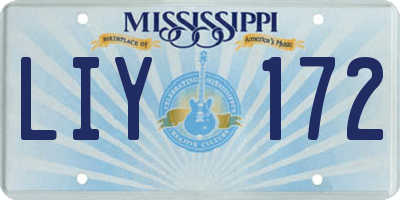 MS license plate LIY172