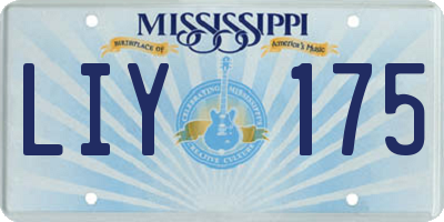 MS license plate LIY175