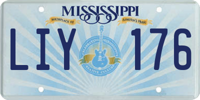 MS license plate LIY176