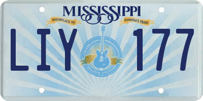 MS license plate LIY177