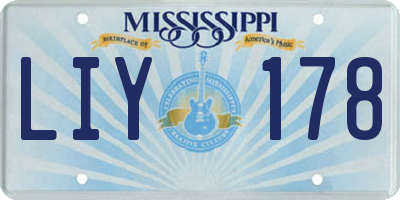 MS license plate LIY178