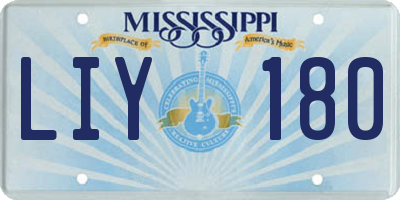 MS license plate LIY180