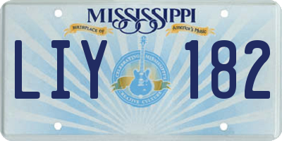 MS license plate LIY182