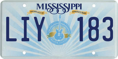 MS license plate LIY183