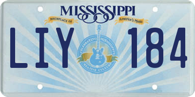 MS license plate LIY184