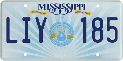 MS license plate LIY185