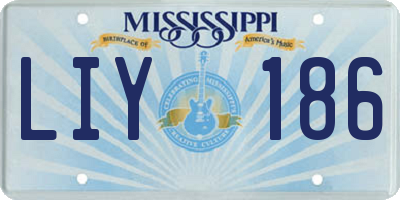 MS license plate LIY186