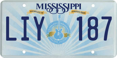 MS license plate LIY187