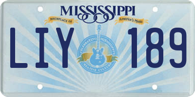 MS license plate LIY189