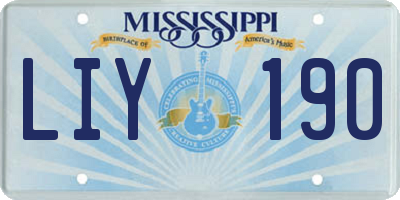 MS license plate LIY190
