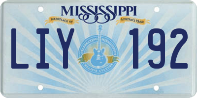 MS license plate LIY192