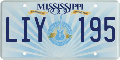 MS license plate LIY195